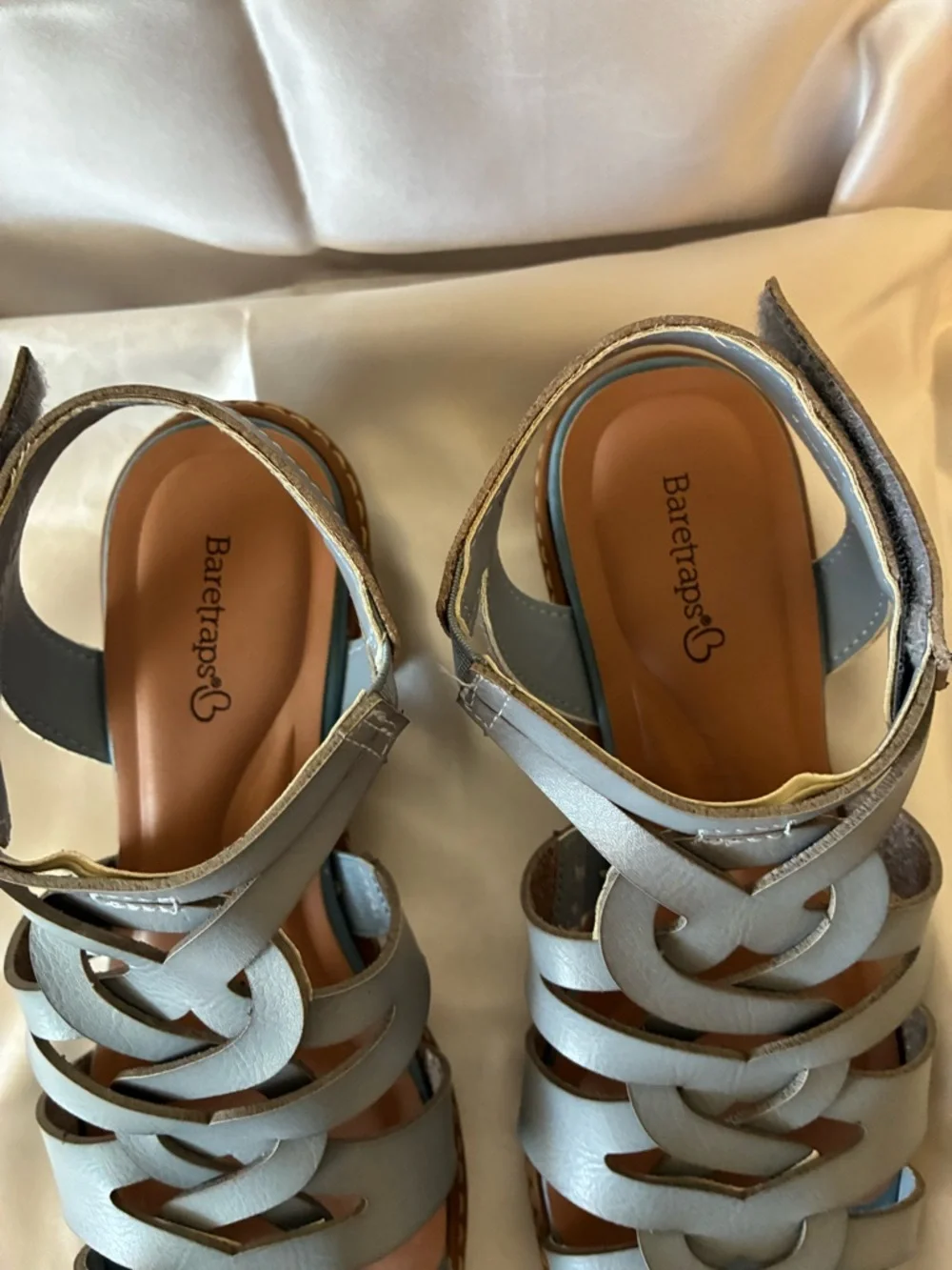 BareTraps Light Blue Strappy Woven Sandals